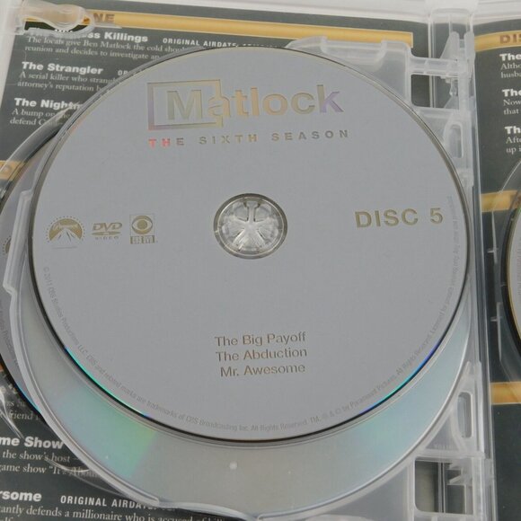 Matlock 1991 6th Season 6 DVD Set 2011 Crime Drama Andy Griffith Nancy Stafford - Picture 7 of 10